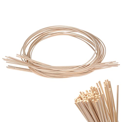 jackfru 100 Stück Peddigrohr, Reed Diffuser Sticks, Flechtmaterial Korbflechten, Ø 3mm Raumduft Stäbchen, Ersatz Diffuse- Rattan Peddigrohr (3mm*60cm) von jackfru