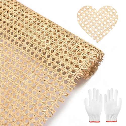 jackfru Rattan-Gurtbandrolle, Rattan-Netz-Rolle, Wiener Geflecht, Schimmelfest Rattan Gurtband, DIY Wabengeflecht Stuhlflechtrohr,Flechtrohrgewebe (Holzfarbe, 1M x 40cm) von jackfru