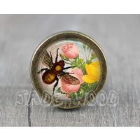 Biene Glas Cabochon Bronze Möbel Knauf/Kabinett von jade4wood