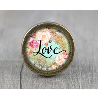 Blumen Liebe Handgemachte Vintage Bronze Knäufe Schrank Knauf Griff Möbelbeschläge von jade4wood