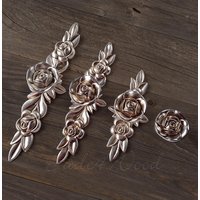 Blumen Shabby Chic Möbelgriff Knauf/Antik Silber Rose Schrank Pull Möbelknauf Möbelbeschläge Lj005 von jade4wood