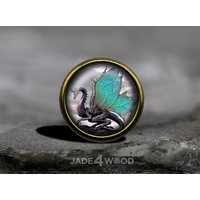 Drachen Glas Cabochon Knauf Möbelknauf, Möbelknauf von jade4wood