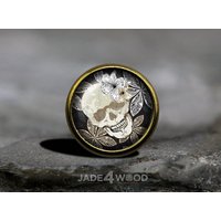 Gothic Totenkopf Glascabochon Schrankknopf Kommode Knauf Möbelknauf von jade4wood