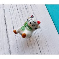 Katze Kinder Keramikknopf Schubladenknauf Kommode Knauf Porzellan Ziehgriff Möbelbeschläge Wm1090 von jade4wood