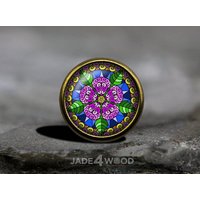 Mandalas Glas Cabochon Schrank Knauf Kommode Mandalas Glas Cabochon Schrank Knauf Kommode von jade4wood