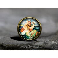 Meerjungfrau Glas Cabochon Möbel Knauf Dresser Knob Pull Möbelknauf von jade4wood