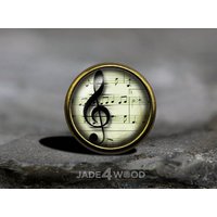 Musiknote Glas Cabochon Schrankknopf Kommode Knauf Möbelknauf von jade4wood