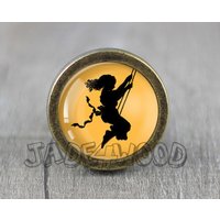 Niedlicher Silhouetten Victoria Glas Cabochon Bronze Möbelknauf/Knauf Möbelknopf von jade4wood