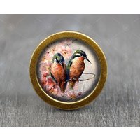 Retro Vogel Glas Cabochon Vintage Bronze Möbel Knauf/Möbelknopf von jade4wood