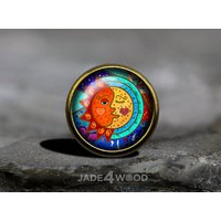 Sonne Und Mond Glas Cabochon Knauf Möbelknauf, Möbelknauf von jade4wood