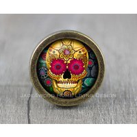 Totenkopf Glas Cabochon Bronze Möbel Knauf/Schrank von jade4wood