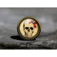 Totenkopf Glas Cabochon Knauf Möbelknauf, Möbelknauf von jade4wood