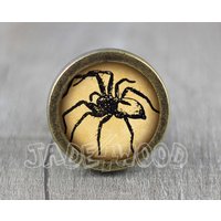 Vintage Spinne Glas Cabochon Bronze Möbel Knauf/Kabinett von jade4wood