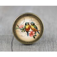 Vogel Glas Cabochon Bronze Möbel Knauf/Kabinett von jade4wood