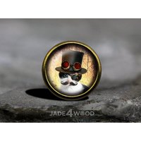 steampunk Katze Glascabochon Möbelknopf Kommode Knauf steampunk Katze Glascabochon Möbelknopf Kommode Knauf von jade4wood