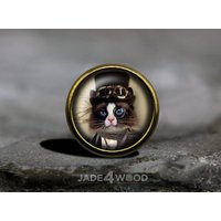 steampunk Katze Glascabochon Möbelknopf Kommode Knauf steampunk Katze Glascabochon Möbelknopf Kommode Knauf von jade4wood