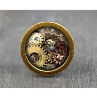 steampunk Zahnrad Glas Cabochon Bronze Möbel Knauf/Kabinett von jade4wood
