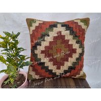 Jute Kelim Kissenbezüge, Handgemachter Kissenbezug, Wolle Boho Vintage Kissenbezug von jaipurartandrugs