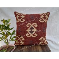 Jute Kelim Kissenbezüge, Handgemachter Kissenbezug, Wolle Boho Vintage Kissenbezug von jaipurartandrugs