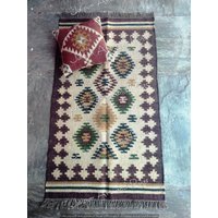 Wollteppich, Kelim Teppich, Handgewebter Flachgewebe Kelimteppich, Individuell Angefertigt Wollteppich, Kelim Teppich, Handgewebter Flachgewebe Kelimteppich, Individuell Angefertigt von jaipurartandrugs