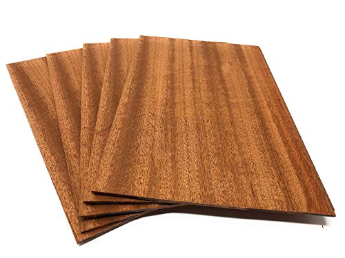 4-5 Furniere in der Holzart Mahagoni, Gesamtmenge: 0,2qm; Edelfurnier Echtholz Holzplatte geeignet für: Modellbau, Foto, als Bastelholz, Preisschilder Holzfurnier zum Basteln Intarsien DIY von Unbekannt