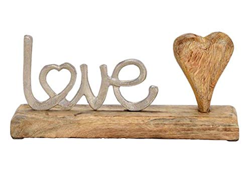 jakopabra Holz Schriftzug Love mit Herz/Deko Schriftzug Liebe/Wort zum Hinstellen von jakopabra
