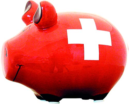 jakopabra Sparschwein rot mit weißem Kreuz/Schweizer Konto/Spardose Schweiz Schwein jakopabra Sparschwein rot mit weißem Kreuz/Schweizer Konto/Spardose Schweiz Schwein von jakopabra