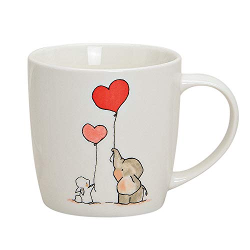 jakopabra Tasse Kaffeetasse Teetasse Elefant und Hase/Porzellan Becher mit süßem Druck/Elefanten Tasse von jakopabra