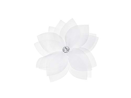jakopabra weiße Blumen mit silberner Perle als Hochzeits- Autoschmuck 8 Stück für die Motorhaube von jakopabra