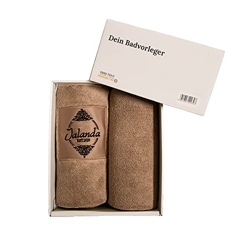 jalanda Badvorleger | 2er-Set | 1000 g/m² | 50x80 cm (Cappuccino) | Oeko-Tex 100 Zertifiziert von jalanda