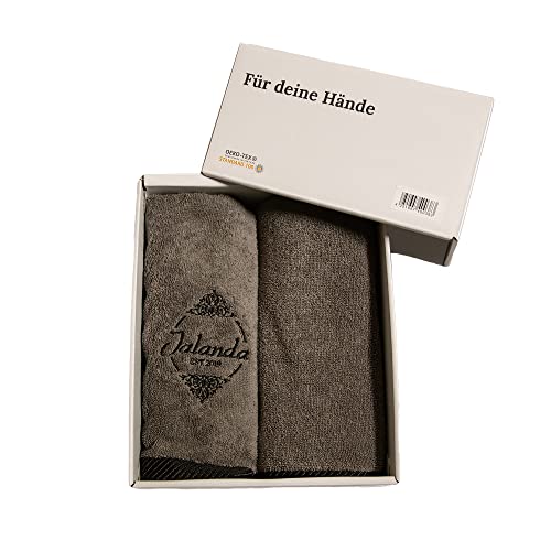 jalanda Handtücher | 2er-Set | 550 g/m² | 50x100 cm (Anthrazit) | Oeko-Tex 100 Zertifiziert von jalanda