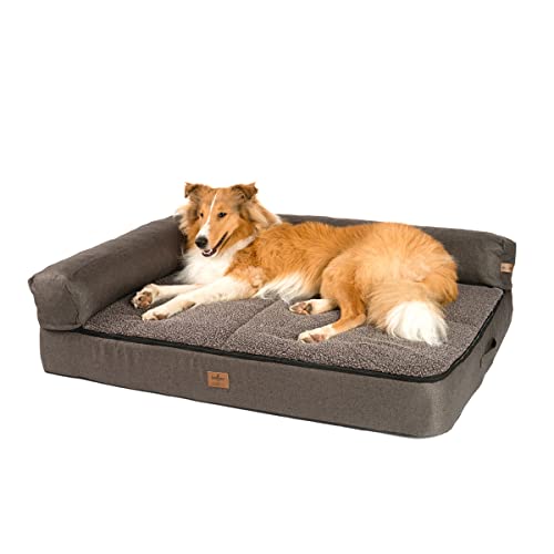 JAMAXX® Premium 4-in-1 HundeSofa Orthopädisches Hundebett Memory Visco Matratze, abnehmbare Polster, Wechsel-Bezug, Waschbar, Extra-Dicke Polsterung, Spezial Größe PDB3015 (3XL) Jumbo 135x95x14 braun von jamaxx-pets