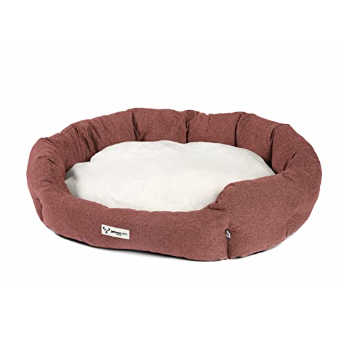 JAMAXX Hunde-Körbchen Bequem Weich, Wendekissen Waschbar Hundekorb Hundebett mit Komfort-Polsterung PDB2089 (L) 90x75 Cherry von jamaxx-pets