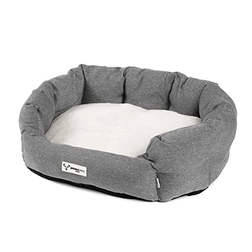 JAMAXX Hunde-Körbchen Bequem Weich, Wendekissen Waschbar Hundekorb Hundebett mit Komfort-Polsterung PDB2089 (M) 70x60 mid-Grey von jamaxx-pets