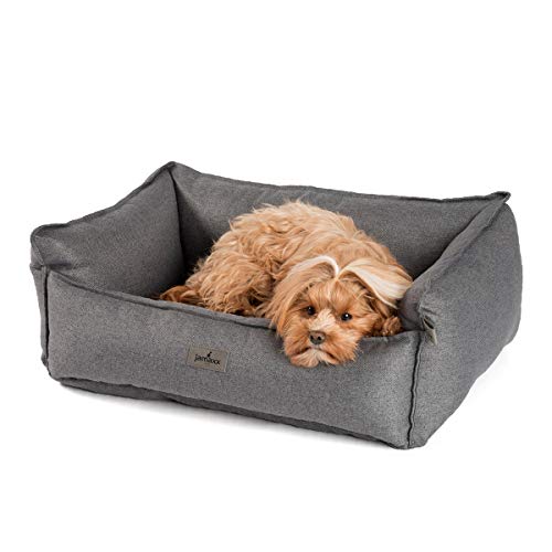 JAMAXX Premium Hundebett - Orthopädisch Memory Visco Füllung, Extra-Hohe Ränder, Waschbar, Hochwertiger Stoff mit viel Eleganz, Hundesofa PDB2018 (S) 70x50 grau von jamaxx-pets