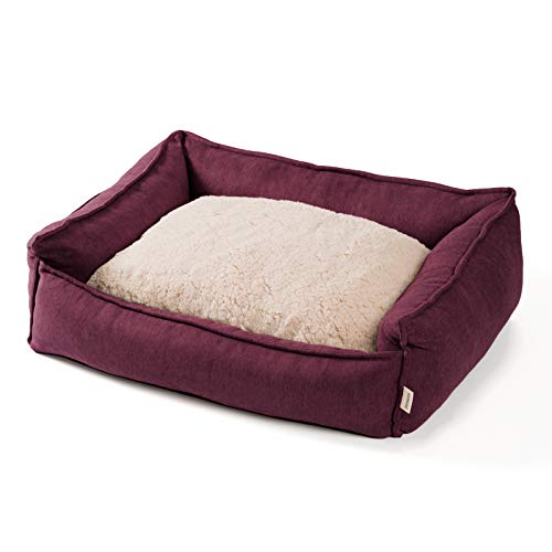 JAMAXX Premium Hundebett Orthopädisch Memory Visco Schaum Waschbar Wendekissen Wasserabweisend/Hundekörbchen Weicher Samtartiger Sofa Stoff Hundekissen Hundekorb PDB2002 / 65x50 (S) Purple von jamaxx-pets