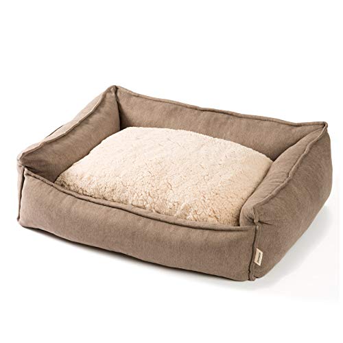 JAMAXX Premium Hundebett Orthopädisch Memory Visco Schaumstoff, Waschbar Wendekissen Wasserabweisend/Hundekörbchen Weicher Samtartiger Sofa Stoff Hundekissen Hundekorb PDB2002 (S) 60x50, braun von jamaxx-pets