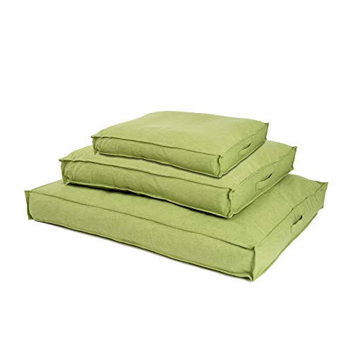 JAMAXX Premium Hundekissen Orthopädisch Memory Foam, Edle Leinen Optik, Waschbarer Bezug, Extra Nässeschutz Wasserabweisend - Kuschelig Weich, Visco Elastische Füllung, PDB1005 65x50 (S) Lime von jamaxx-pets