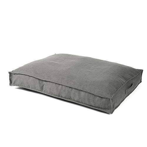JAMAXX Premium Hundekissen in edler Leinen-Optik/Orthopädisch Memory Visco Schaumstoff/Waschbar Abnehmbarer Bezug/Wasserabweisender Innenbezug - Hundebett PDB1005 (L) 120x90, grau von jamaxx-pets