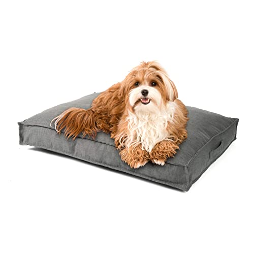 JAMAXX Premium Hundekissen Orthopädisch Memory Foam, Leinen Bezug Waschbar, Nässeschutz Wasserabweisend - Kuschelig Weich, Visco Elastische Kissenfüllung, Hundebett PDB1005 (S) grau 65x50 von jamaxx-pets