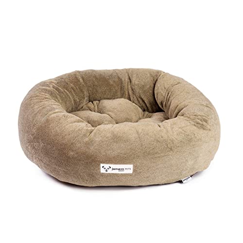 JAMAXX Super-Soft Donut Hundebett Flauschige Weiche Komfort-Polsterung Hundekörbchen Waschbar Hundekorb PDB2083 (60x60 (S) Dark-Sand von jamaxx-pets