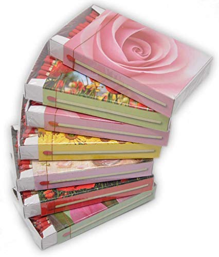 jameitop XL Streichholzschachteln Blumen Motive: 8 x 50er Packungen/Rosen/Mohn/Sonnenblumen Streichhölzer Zündhölzer von jameitop