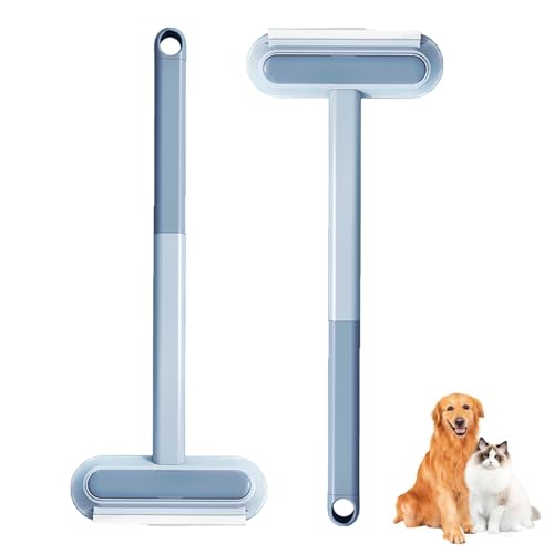 2 Stück Tierhaarentferner, Katzenhaarentferner mit Langen Griff tragbarer Fusselentferner Teppich Bürst Pet Hair Remover Reinigungsbürste für Hundehaare und Katzenhaare, 45x18x6.5cm von jamgeery