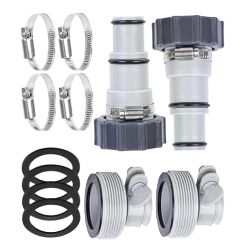 jamgeery 3,2 Cm Auf 3,8 Cm Pool Schlauchadapter,3.2 cm bis 3.8 cm Pumpenadapter Gewinde - Gartengeräte Für Ablauf Entwässerung Rückspülung Springbrunnen von jamgeery