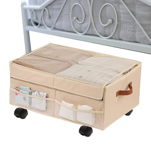 jamgeery Aufbewahrungsbox Mit Rollen - Haushalts-,Klappbare Organizer-Box Mit Rädern Für Schlafzimmer, Studentenzimmer, Büro, Reisen, Garage, Auto von jamgeery