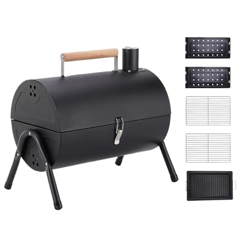 jamgeery Fass Räuchergrill,Barbecue Smoker mit Griff - Multifunktionaler Grill Für Balkon Terrasse Garten von jamgeery