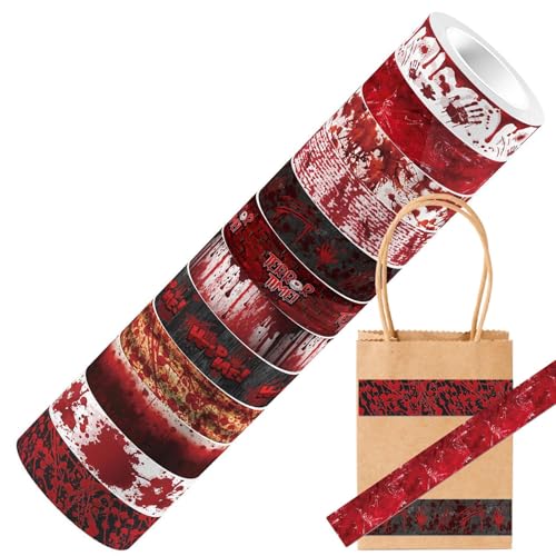 jamgeery Halloween Klebeband Rolle | Transparenter Halloween Wandtattoo Rolle - 5 M Selbstklebende Blutige Scrapbook Randverzierungen Für Papierarbeiten Wände Computer Laptops Verpackung jamgeery Halloween Klebeband Rolle | Transparenter Halloween Wandtattoo Rolle - 5 M Selbstklebende Blutige Scrapbook Randverzierungen Für Papierarbeiten Wände Computer Laptops Verpackung von jamgeery