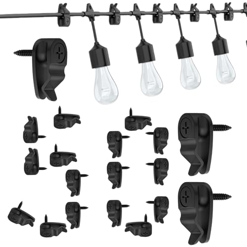 jamgeery Outdoor String Light Hooks | Outdoor Lights Cable Management - Hanger Waterproof Heavy Duty Holder for Holiday Display Lighting Decoration Home Photo Party Art Craft von jamgeery