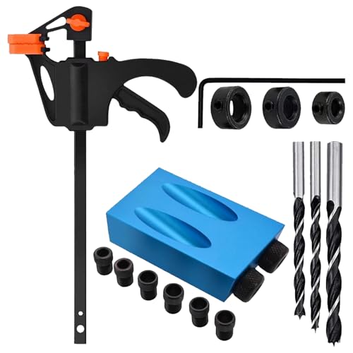 jamgeery Pocket Screw Jig Kit | 15-Grad Zapfenloch-Schablone,Tragbarer Locator Für Möbelbau Schreinerarbeiten Bohren Und Schrauben von jamgeery