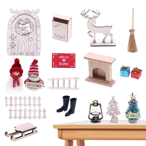 jamgeery Puppenhaus Deko | Kleine Weihnachtsszenen Modelle - Festliche Spielzeugdekoration Für Feiertagsfeier | Bücherregal Schulprojekt jamgeery Puppenhaus Deko | Kleine Weihnachtsszenen Modelle - Festliche Spielzeugdekoration Für Feiertagsfeier | Bücherregal Schulprojekt von jamgeery